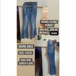 Flying monkey high rise super flare jean